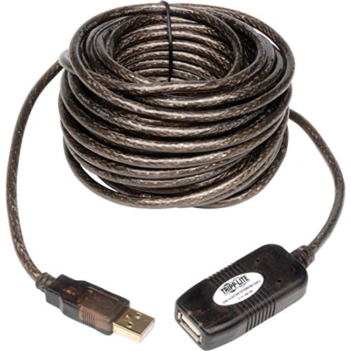 TRIPP LITE Eaton USB Extension Cable, USB A 2.0, 33ft / 10m, Active Repeater Extender, Male to Female, 480 Mbps, Daisy-Chain up to 131ft / 40m (4 Cables), Plug-and-Play, 3-Year Warranty (U026-10M)