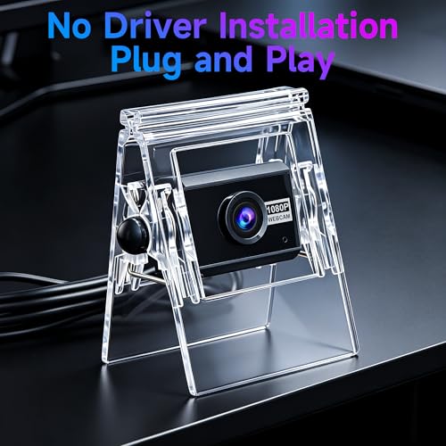 720P USB HD Webcam with Microphone, Web Camera for PC,with Auto White Balance for Video Calls, Live Streaming Gaming & Online Meetings ,USB Streaming Camera - color: Transparent