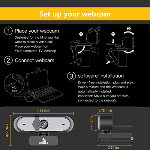 NexiGo N660P 1080P 60FPS Webcam with Software Control, Dual Microphone & Cover, Autofocus, HD USB Computer Web Camera, for OBS/Gaming/Zoom/Skype/FaceTime/Teams/Twitch (Renewed) - style: 1080P Webcam 60FPS