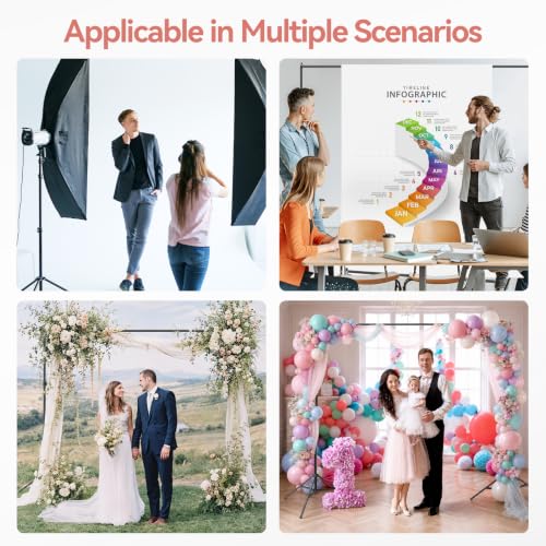 7 x 10 FT Photo Video Studio Backdrop Stand Kit, Photography Background Support System with 6.5 x 10FT Black, White Backdrop, Clamps, Sandbags and Carry Bag for Photoshoot, Portrait - color: Black, White