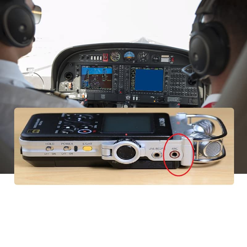 Audio Recorder Adapter for GA Aviation Pilot Headsets, Smartphone and Aircraft Cockpit Voice Recorder