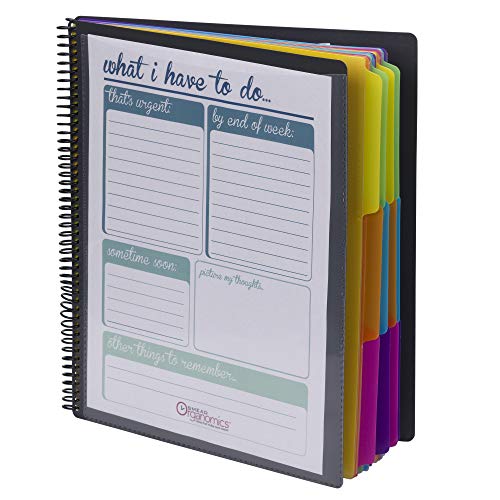 Smead 24 Pocket Poly Project Organizer, 1/3-Cut Tab, Letter Size, Gray with Bright Colors (89206), (Pack of 10) - style: Brights, 10 Count