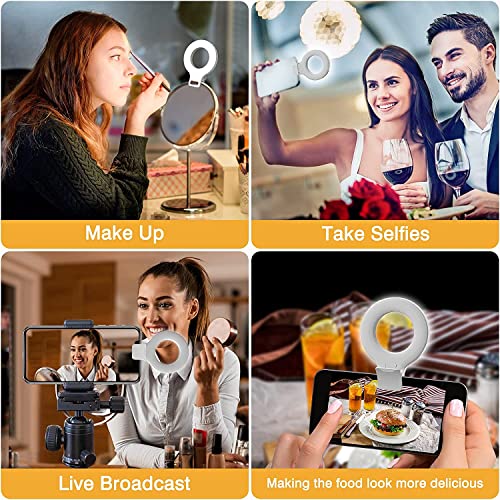 Clip on Ring Light, Kimwood Rechargeable 60 LED Selfie Ring Light for Phone, Laptop, Tablet (3 Models, 5 Level Brightness) - color: 3 Models, 5 Level Brightness