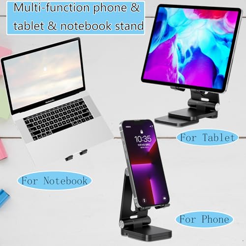 Fanlory Folding Cell Phone Stand,Laptop Stand, Adjustable Height and Angle Foldable Cell Phone Stand Holder for Desk, Taller iPhone Stand Compatible with 4-11" Smartphones Tablet Laptop,Gift for Mom