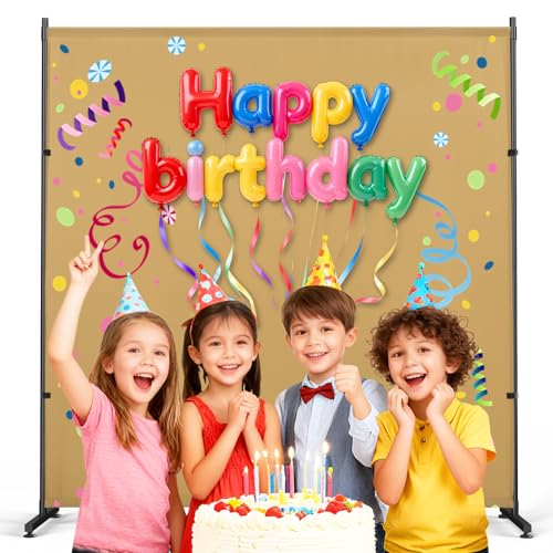 Photography Backgroud/Backdrop –Width Adjustable Thick & Opaque Fabric for Studio, Party, or Video Backdrop– Perfect for Single Panel Room Divider/Privacy Screen (Khaki, 6FT X 6FT) - color: Khaki