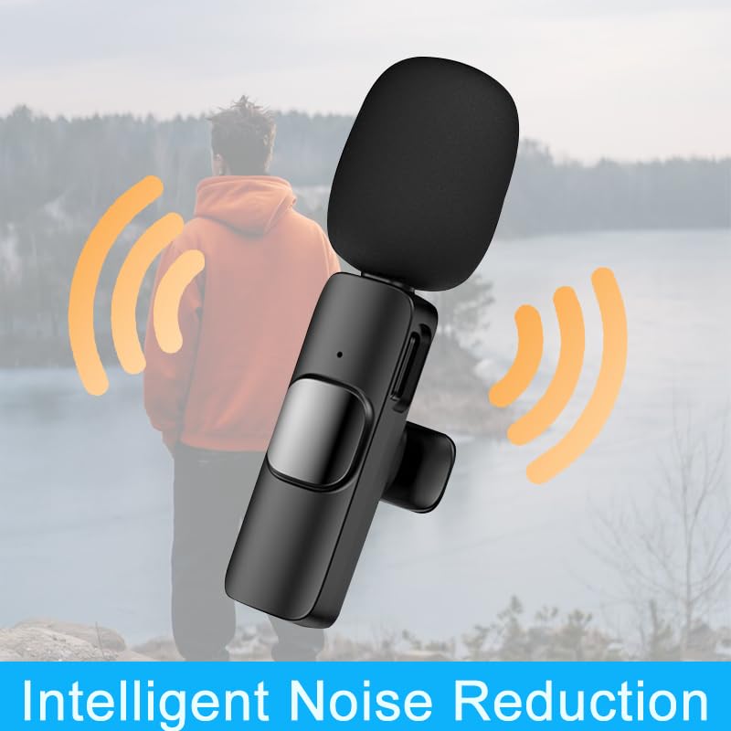 Wireless Microphone for iPhone 15 16,iPad, Android, Lavalier Microphone for Video Recording, Noise Reduction, Clip on Mini Mic for Tiktok, YouTube, Vlog, Podcast, ASMR - style: Lightning+USB C+USB A