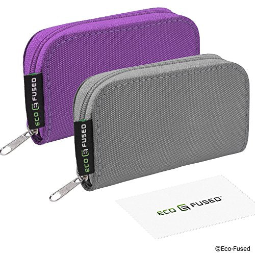 Eco-Fused Memory Card Case - Fits up to 22x SD, SDHC, Micro SD, Mini SD and 4X CF - Holder with 22 Slots (Purple & Grey / 22 Slots - 2 Pack) - color: Purple & Grey / 22 slots - 2 pack