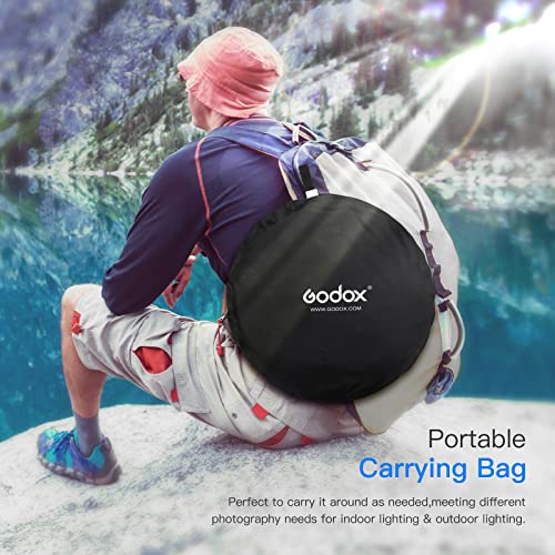 Godox 39x59”/100x150cm Chromakey Green Blue Screen Backdrop, 7-in-1 Portable Collapsible Oval Background Reflector with Holder Clip & Bag for Studio Shooting