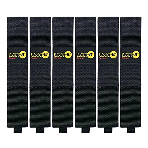 Twin-Straps by Wrap-It Storage - 16" (6-Pack) - Hook and Loop Hanging Cable Wrap for Multi-Purpose Cord and Hose Storage - size: 16" (6 Pack)