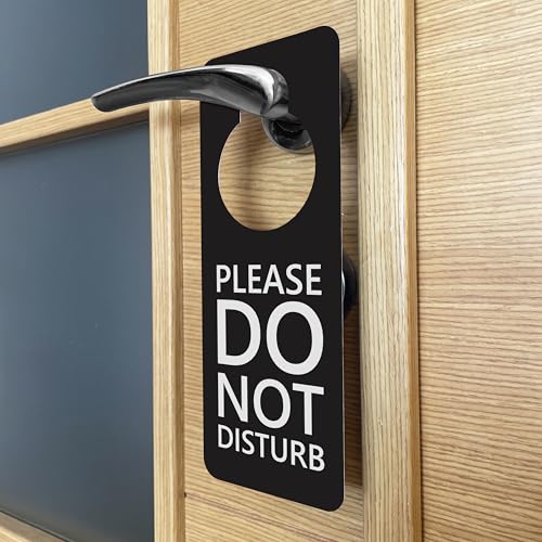 Do Not Disturb Sign, 2 Pack (Black & Red Double Sided) Please Do Not Disturb on Both Sides, Do Not Disturb Door Sign for Office, Home, Clinic, Dorm, Online Class, Meeting Session and More.