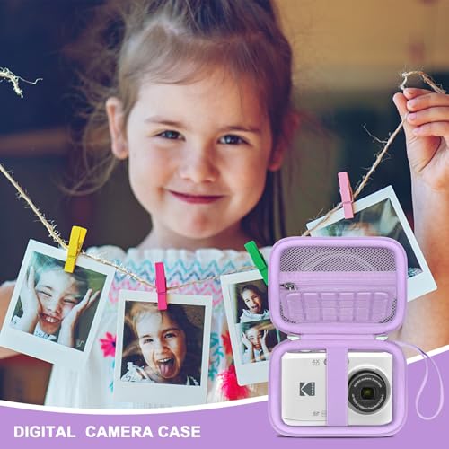 Canboc Carrying Case for Kodak PIXPRO FZ55/ FZ45 16MP Digital Camera, FZ45 Video Vlogging Camera Bag, Mesh Pocket fit Cable, SD Card, Purple (Case Only) - color: Small-Purple