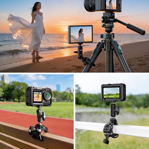 ULANZI CO78 Super Clamp Mount, 3-Jaw Y-Shape Super Clamp with Cold Shoe & 1/4"-20 Threads,ARRI Pins, Heavy Duty Camera Rig Mount for Monitors, LED Lights, Action Cameras, Desktop Rig, Load - Black