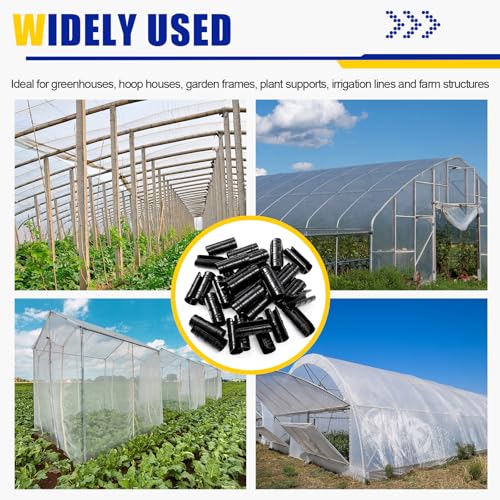 100 Pcs 1 Inch Greenhouse Clips, 25mm Black Plastic Clamp Garden Buildings Frame Snap PVC Pipe Tube Clips for Greenhouse Films Sunshade Nets Row Covers Shelters Fixing, Farming, Gardening - color: Black, size: 1 Inch