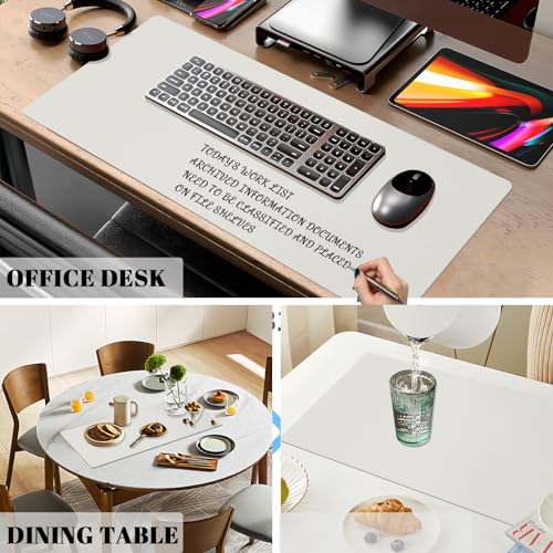Dry Erase Desk Mat, Waterproof Desk Pad, Erasable Writing White Board for Making Plans, Non-Slip Large Desktop Protector for Office, Home, School 31"x13" (Grey) - color: Grey