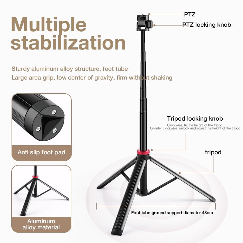 80'' Webcam-Tripod Floor-Stand for Logitech Brio-101 100 / Brio 301 300 / C920x / MX Brio 4K / C922x / C925e / Brio 500 / Brio 4K Webcams