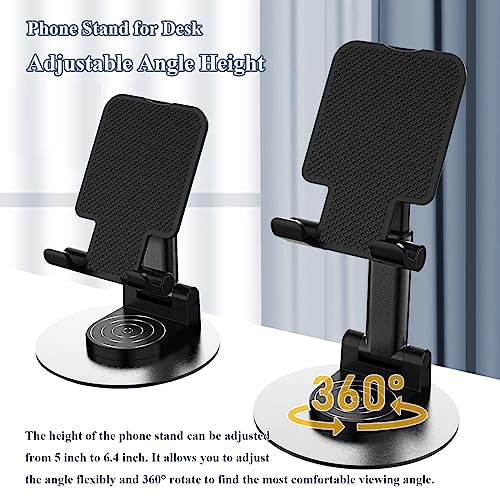 Meetuo Rotatable Cell Phone Stand for Desk, Phone Holder | Height Angle Adjustable, Portable Phone Stand, Compatible for Smartphones iPhone, Desktop
