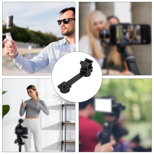 3 Port Cold Shoe Mount Plate, Adapter Bracket for Camera Microphone LED Light for Zhiyun Smooth 4 DJI Osmo Pocket Osmo Aluminum Alloy Triple Stabilizer Extension