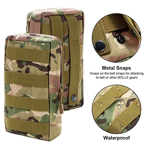 3 Pack Molle Pouch Combo Water Bottle Pouch Holder Tactical Molle Pouches Compact Utility Waist Bag Pack - color: Combo A:CP