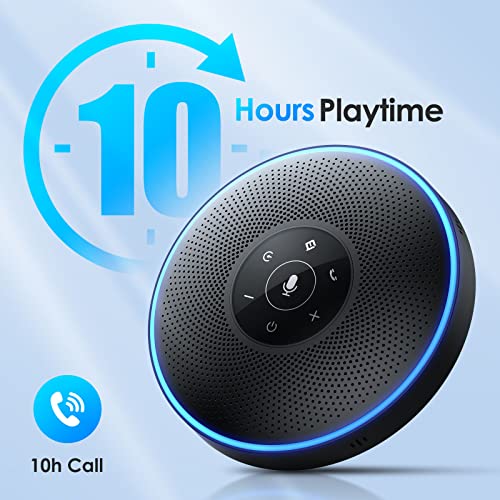 EMEET Bluetooth Speakerphone - Daisy Chain/Use Alone up to 16 attendees, M220 Professional Wireless Speakerphone 360°Voice Pick-up 8 AI Noise Cancellation Mics Skype Speakerphone for Conference Calls - style: M220-16 People