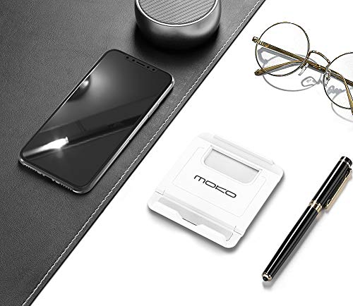 MoKo 2PCS Phone/Tablet Stand, Desktop Holder for 4-11" Device, Fit with iPhone 17/17 Air/17 Pro/17 Pro Max, iPhone 16/Pro/Pro Max/Plus, iPhone 15/Pro/Pro Max/Plus, iPhone 14/Pro/Pro Max/Plus - color: White + Blue