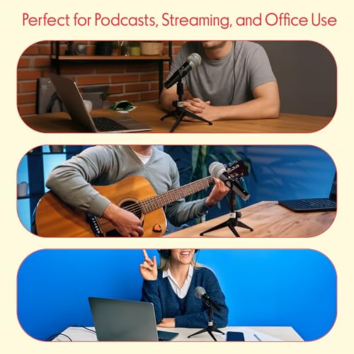 Pyle Desktop Tripod Microphone Stand - Adjustable Height 4.7” to 8.7” with Heavy Duty Clutch, Supports 5 Lbs, Ideal for Podcast, Screencasts, or Desktop Applications - size: 8.7-inches