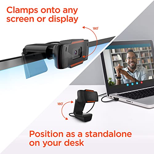 HyperGear HyperStream 1080P Webcam for PC and Laptop - USB HD Web Cam for Desktop Computer Camera, Streaming Camera for PC, Wide Angle External Webcam with Microphone for Gaming or Video Conference