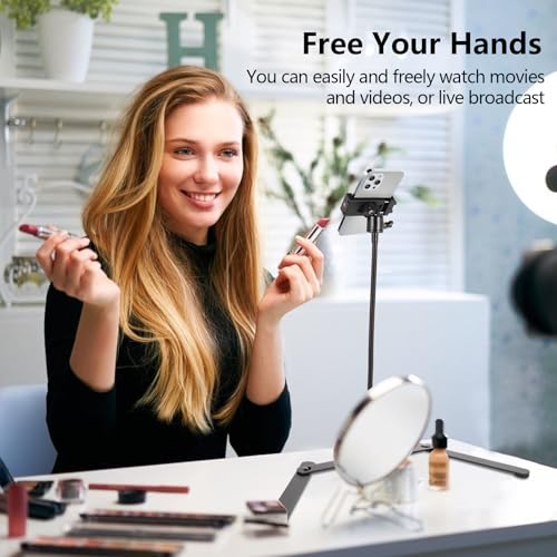 Overhead Phone Mount,Foldable Gooseneck Phone Holder,Overhead Tripod for iPhone, Webcam, Gopro, Pico Projector, Phone Stand for Recording, Live Streaming, Online Teaching