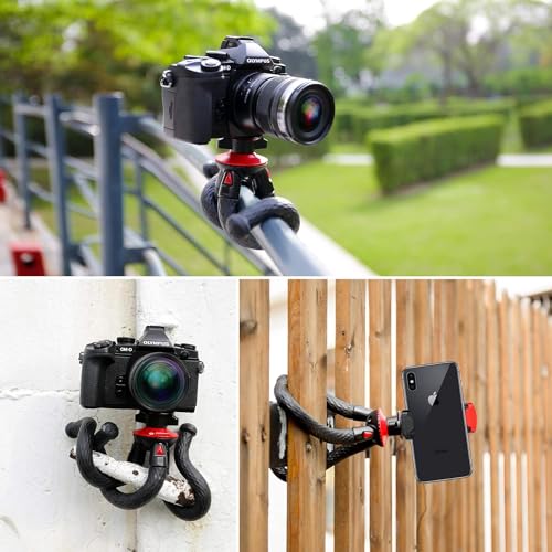 Fotopro Tripod for iPhone Flexible Camera Tripod with Action Camera Holder Phone Mount Portable Bendable Handheld Mini Camera Tripod Stand for go pro Phone Vlogging Video - style: UFO Pro tripod
