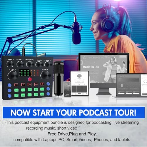 ALSO GO Upgraded Podcast Equipment Bundle for 2, Podcast Equipment with BM-800 Microphone & V8s Sound Card, Podcast Microphone Bundle for Podcasting, Recording, Singing, Streaming and Gaming - size: 2*Microphone