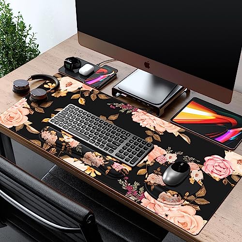 iCasso Desk Mat, Gaming Mouse Pad Wrist Support Set,4in1 XXL Large Mousepad + Keyboard Wrist Rest+Mouse Wrist Rest+Coaster Set with Ergonomic Design for Home Office Table Computer-Penoy - color: Penoy
