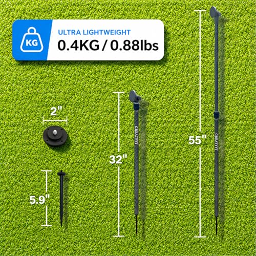 Carbon Fiber Monopod Golf Swing Recorder - Ultra Lightweight with MagSafe Magnetic Holder - Adjustable 32-55" Height - Ground Spike - Training Aid for iPhone Android