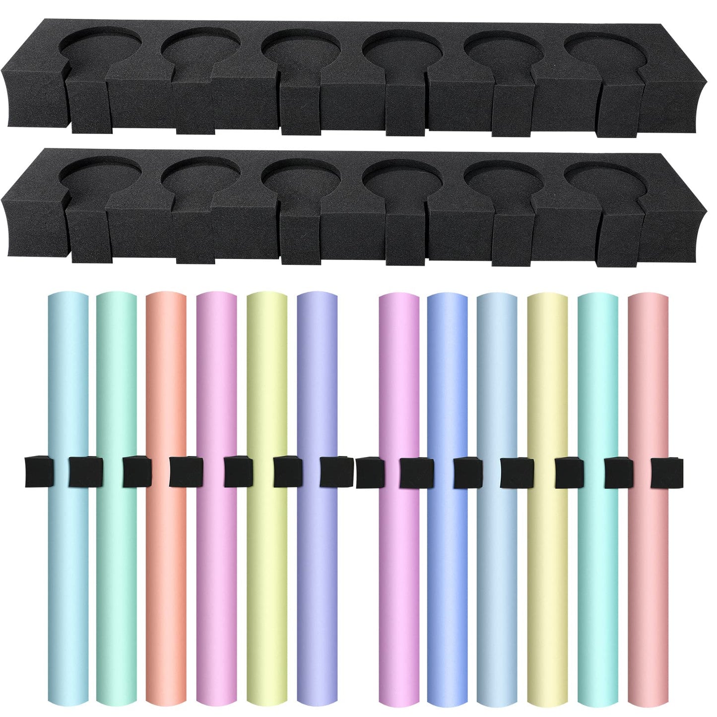 Colarr 2 Sets Seamless Photo Backdrop Wrap Paper Storage Rack Paper Roll Storage Clip 33 x 3 x 6 Inches Wall Mount Backdrop Holder Rack for Home Photography Studio Office School