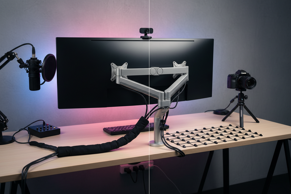 Cable Sleeves vs. Cable Clips: Which Creates the Cleanest Streaming Desk?