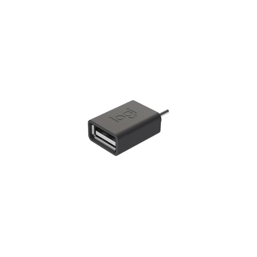 Logitech USB-C to USB-A Adapter - size: 1.1" x 0.7" x 0.4"