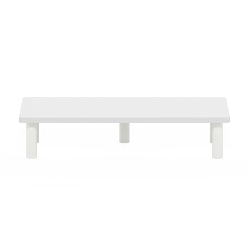 Furinno Turn-N-Tube Monitor Riser Stand, White/White (Pack of 2) - color: White/White, size: 23.6"w Rectangle (Pack of 2)