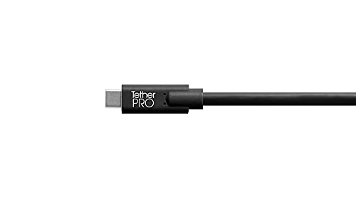 Tether Tools TetherPro USB 3.0 USB-C Cable | for Fast Transfer and Connection Between Camera and Computer | Non-Reflective Black | 15 Feet (4.6 m) - color: Black