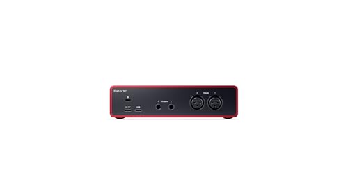 Focusrite Scarlett 2i2 4th Gen USB Audio Interface for Recording, Songwriting, Streaming and Podcasting — High-Fidelity, Studio Quality Recording, and All the Software You Need to Record | 2 Ultra-Low-Noise Mic Preamps, 2 Instrument and Line Inputs, 24-Bi