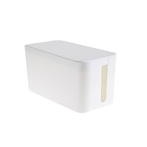 Cable Management Box,Cord Organizer Box for Home and Office System to Cover and Hide, Power Strips, Cords,Surge Protector (Small, White) - color: White, size: Small