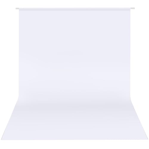 Hemmotop White Photo Backdrop Background 10x8ft | Polyester, Large, Drapes Well, Rod Pocket for Easy Hanging, for Family Photoshoot, Wedding, Birthday, Graduation, Baby Shower - color: White