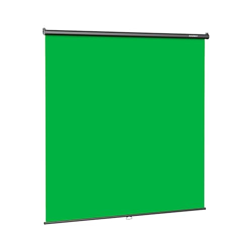 RAUBAY Retractable Pull Down Green Screen - 78.7" x 86.6" Collapsible Wall-Mount Background for Professional Video Production, Chroma Key Backdrop for YouTube, TikTok, Streaming, Video Conferencing - color: Green, size: Wider(78.7 x 86.6in)