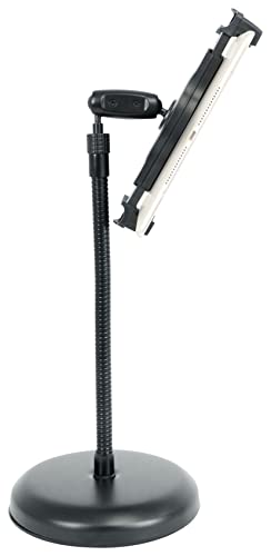Rockville iSTAND 9 Desktop Gooseneck Stand, Weighted Base, Adjustable Mic Clip, Phone/Tablet Holder, Webcam Adapter, Perfect for Podcasting, Streaming | Includes Mic Clip, Webcam Adapter, 11.8" Gooseneck, Weighted Steel Base, Fits 4.7" to 12.9" Screens, 3