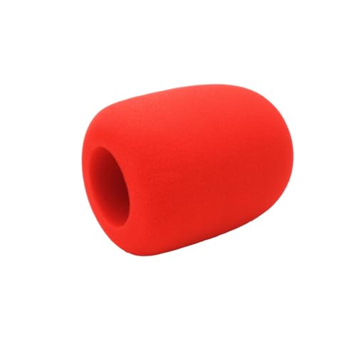 Flocked Mic Foam Windscreen Handheld Microphone Covers Large Mic Foam Pop Filters for TV Interview,radio,media Broadcast Microphones (Round Red) - color: Round Red