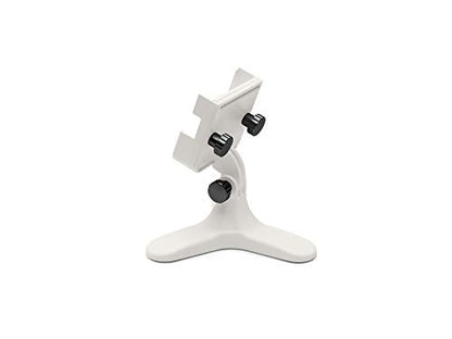 WeatherTech DeskFone Two View in White - Adjustable, Universal Cell Phone Holder Mount Stand for Desk, Counter, Table - Tripod Design for iPhone & Smartphone Charging - Black Metal Knobs - color: Black Metal Knobs