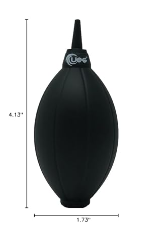 UES Camera Air Blower Dust Blaster for DSLR, SLR, Mirrorless Camera Lens & Sensor Cleaning | Premium Rubber Squeeze Bulb Dust Pump for Keyboards, Watches, Coffee Grinders & Electronics - Black