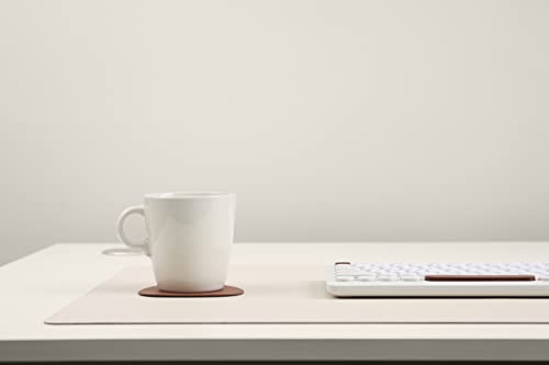 Dual-Sided Leather Desk Pad,Blotter for Laptop Computer,Mouse Pad,Writing,Drawing,Arts and Craft Mat (17"x35", Beige/Brown) - color: Beige/Brown, size: 17"x35"