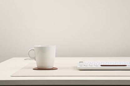 Dual-Sided Leather Desk Pad,Blotter for Laptop Computer,Mouse Pad,Writing,Drawing,Arts and Craft Mat (17"x35", Beige/Brown) - color: Beige/Brown, size: 17"x35"