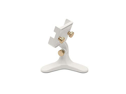 WeatherTech DeskFone Two View in White - Adjustable, Universal Cell Phone Holder Mount Stand for Desk, Counter, Table - Tripod Design for iPhone & Smartphone Charging - Rose Gold Metal Knobs - color: Rose Gold Metal Knobs