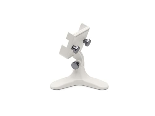 WeatherTech DeskFone Two View in White - Adjustable, Universal Cell Phone Holder Mount Stand for Desk, Counter, Table - Tripod Design for iPhone & Smartphone Charging - Graphite Metal Knobs - color: Graphite Metal Knobs