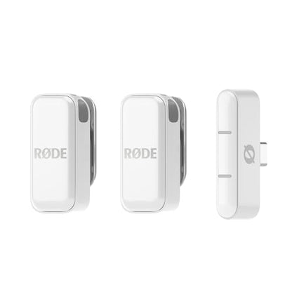 RØDE Wireless Micro - Compact Wireless Microphone, Two Mics with Charge Case for Smartphone Content Creation - USB-C, White - color: White