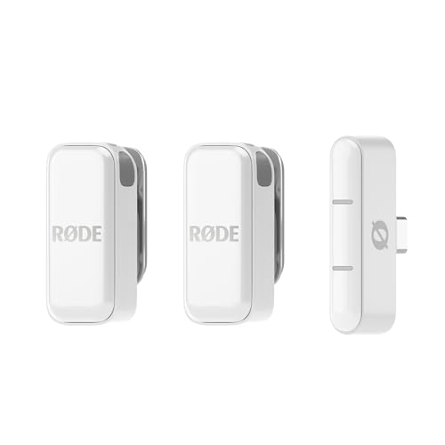 RØDE Wireless Micro - Compact Wireless Microphone, Two Mics with Charge Case for Smartphone Content Creation - USB-C, White - color: White